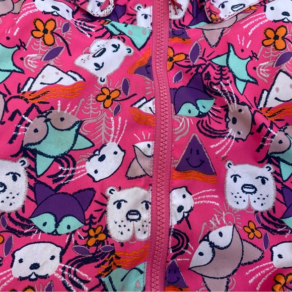 Pink Roxy woodland creatures technical snow jacket, size 6/7 - Picture 3 of 3
